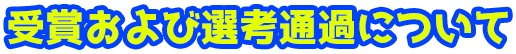 受賞および選考通過について
