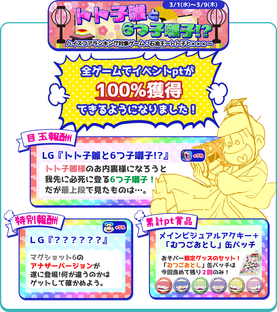 トト子雛と6つ子囃子!?