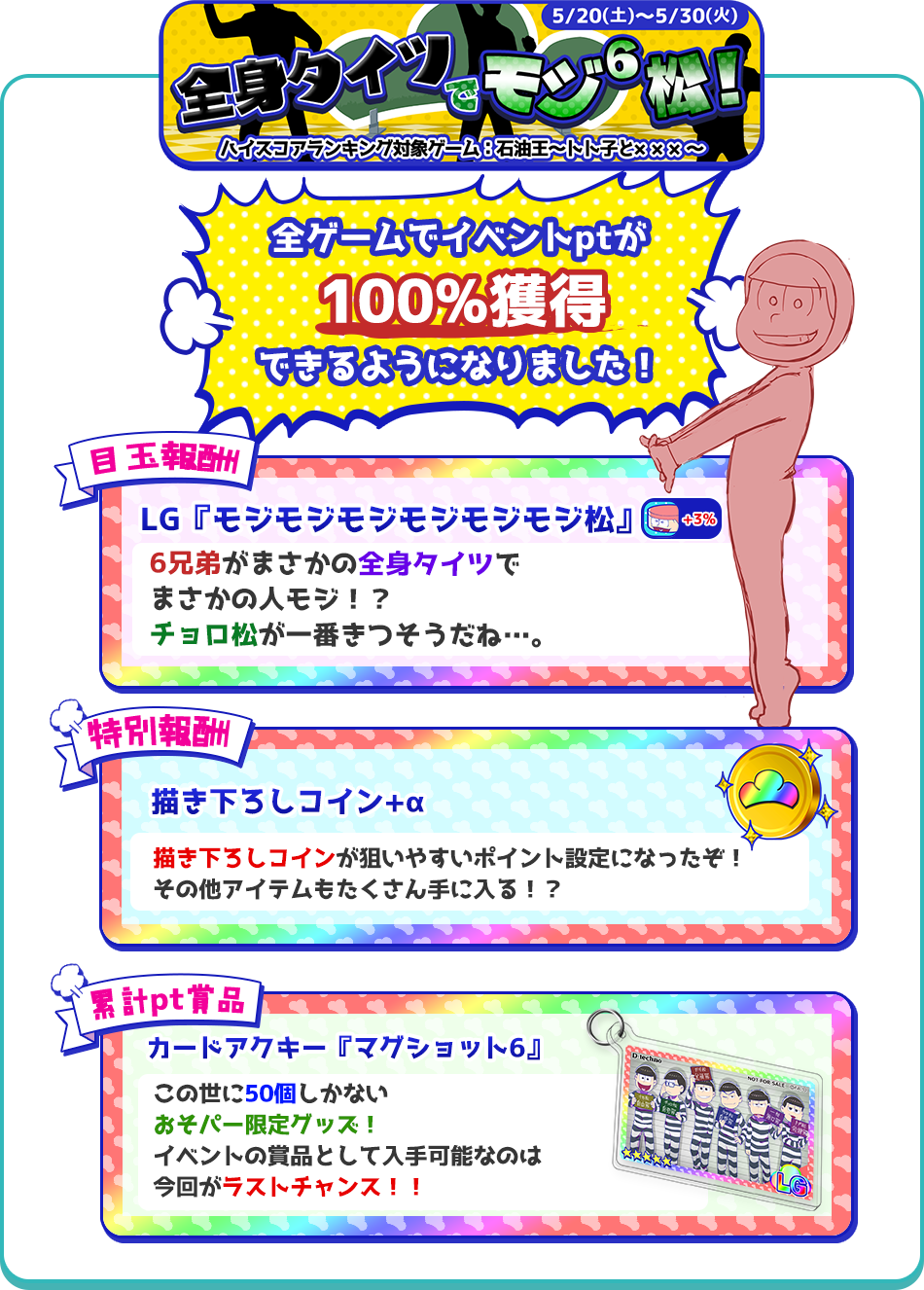 全身タイツでモジ6松！
